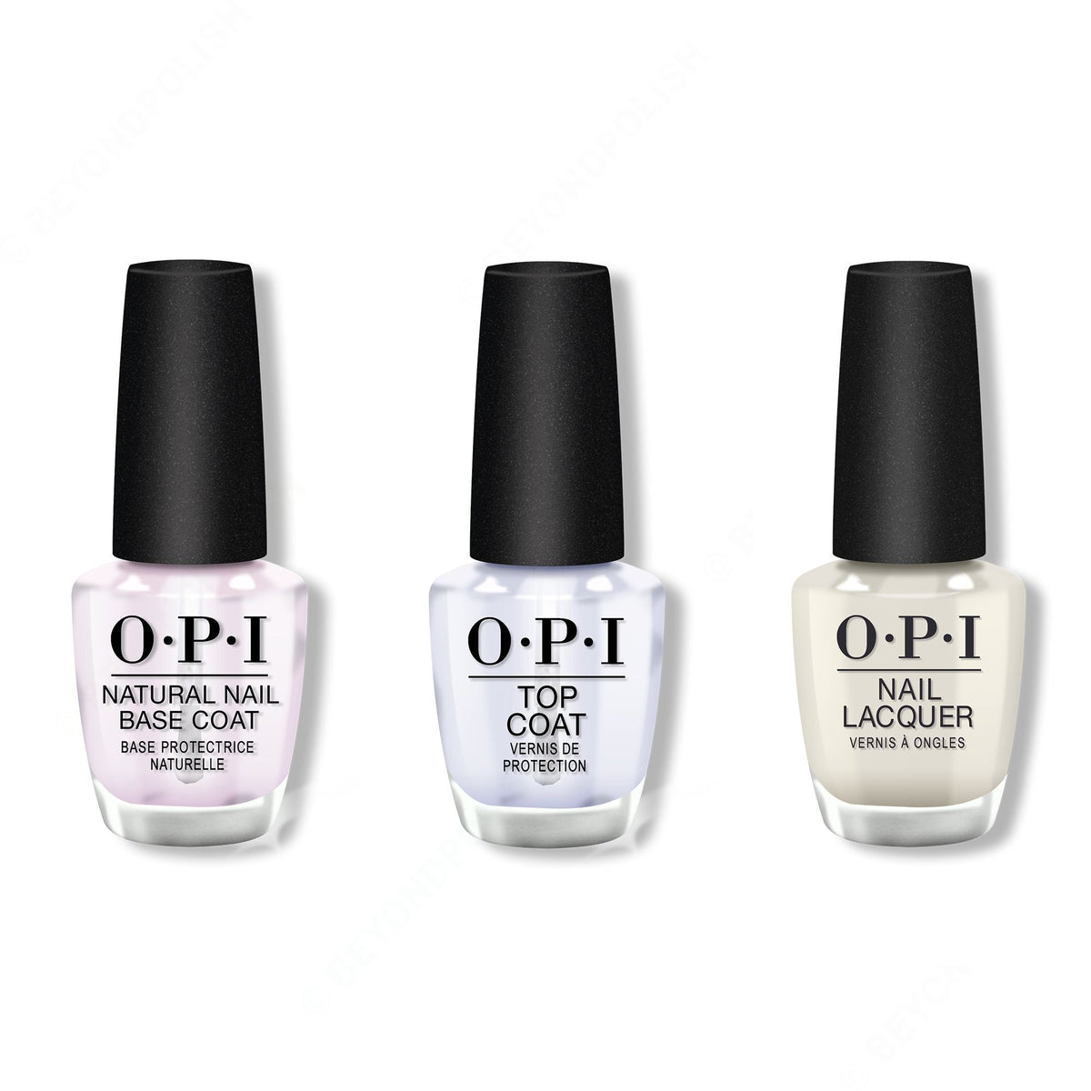 OPI - Nail Lacquer Combo - Base, Top & Let Me Bayou a Drink 0.5 oz - Salon Quality