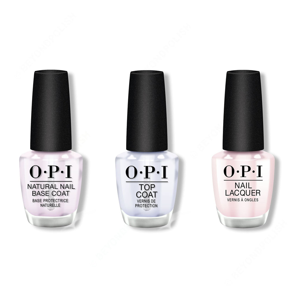 OPI - Nail Lacquer Combo - Base, Top & Let's Be Friends! - Salon Quality