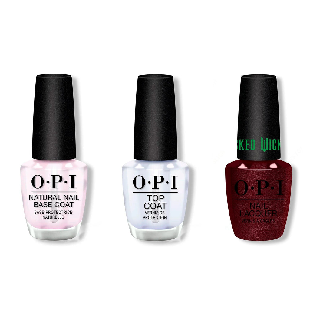 OPI - Nail Lacquer Combo - Base, Top & Let's Rejoicify - Salon Quality
