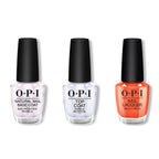 OPI - Nail Lacquer Combo - Base, Top & Liquid Fire - Salon Quality