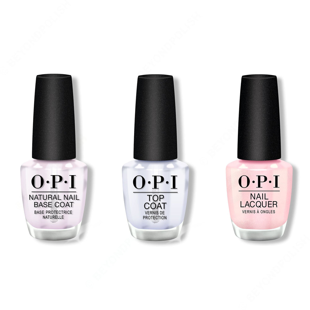 OPI - Nail Lacquer Combo - Base, Top & Merry & Ice - Salon Quality