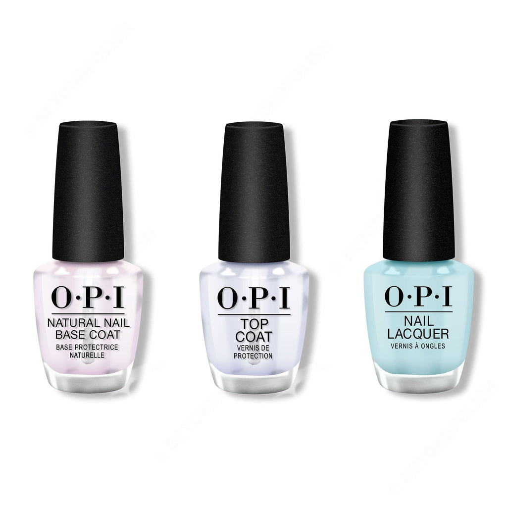 OPI - Nail Lacquer Combo - Base, Top & Mexico City Move-mint 0.5 oz - Salon Quality
