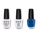 OPI - Nail Lacquer Combo - Base, Top & Mi Casa Es Blue Casa 0.5 oz - Salon Quality