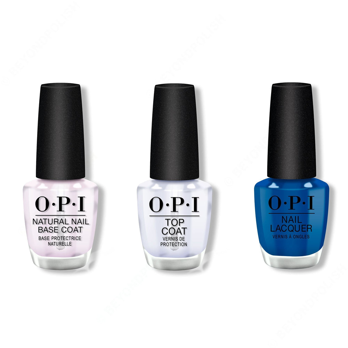 OPI - Nail Lacquer Combo - Base, Top & Mi Casa Es Blue Casa 0.5 oz - Salon Quality