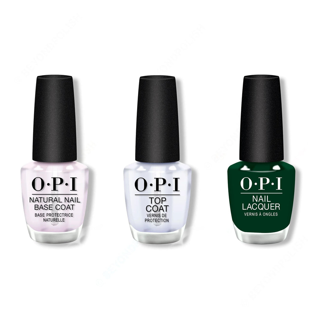 OPI - Nail Lacquer Combo - Base, Top & Midnight Snacc - Salon Quality