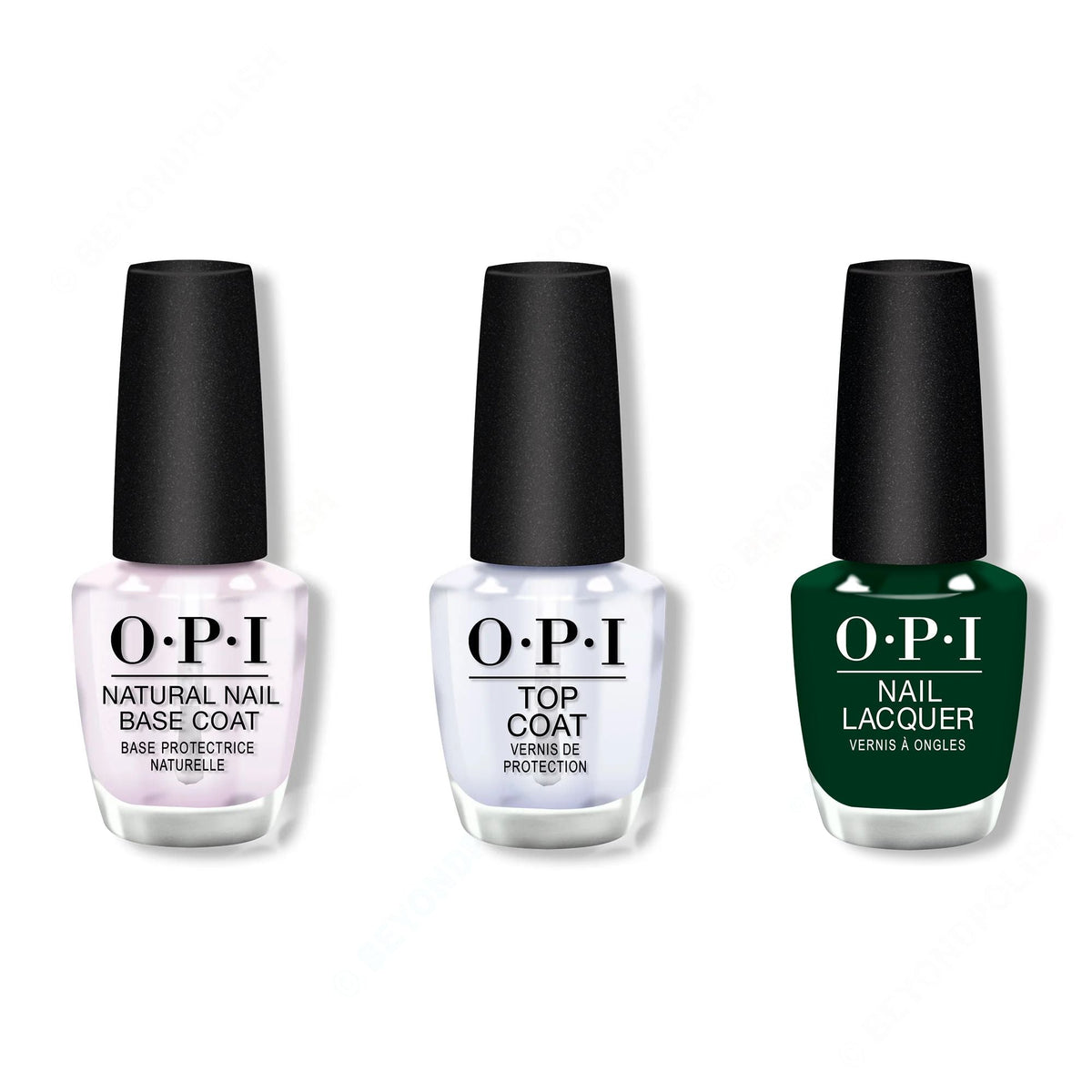 OPI - Nail Lacquer Combo - Base, Top & Midnight Snacc - Salon Quality