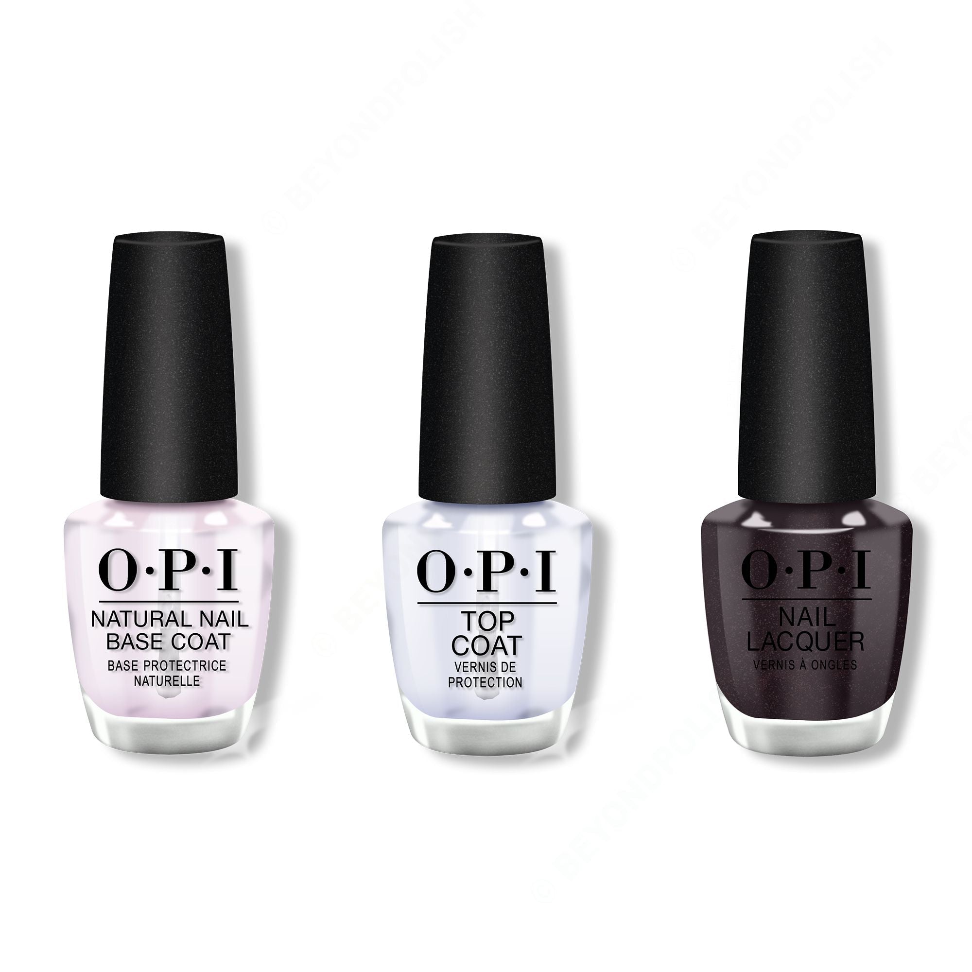 OPI - Nail Lacquer Combo - Base, Top & My Private Jet 0.5 oz - Salon Quality
