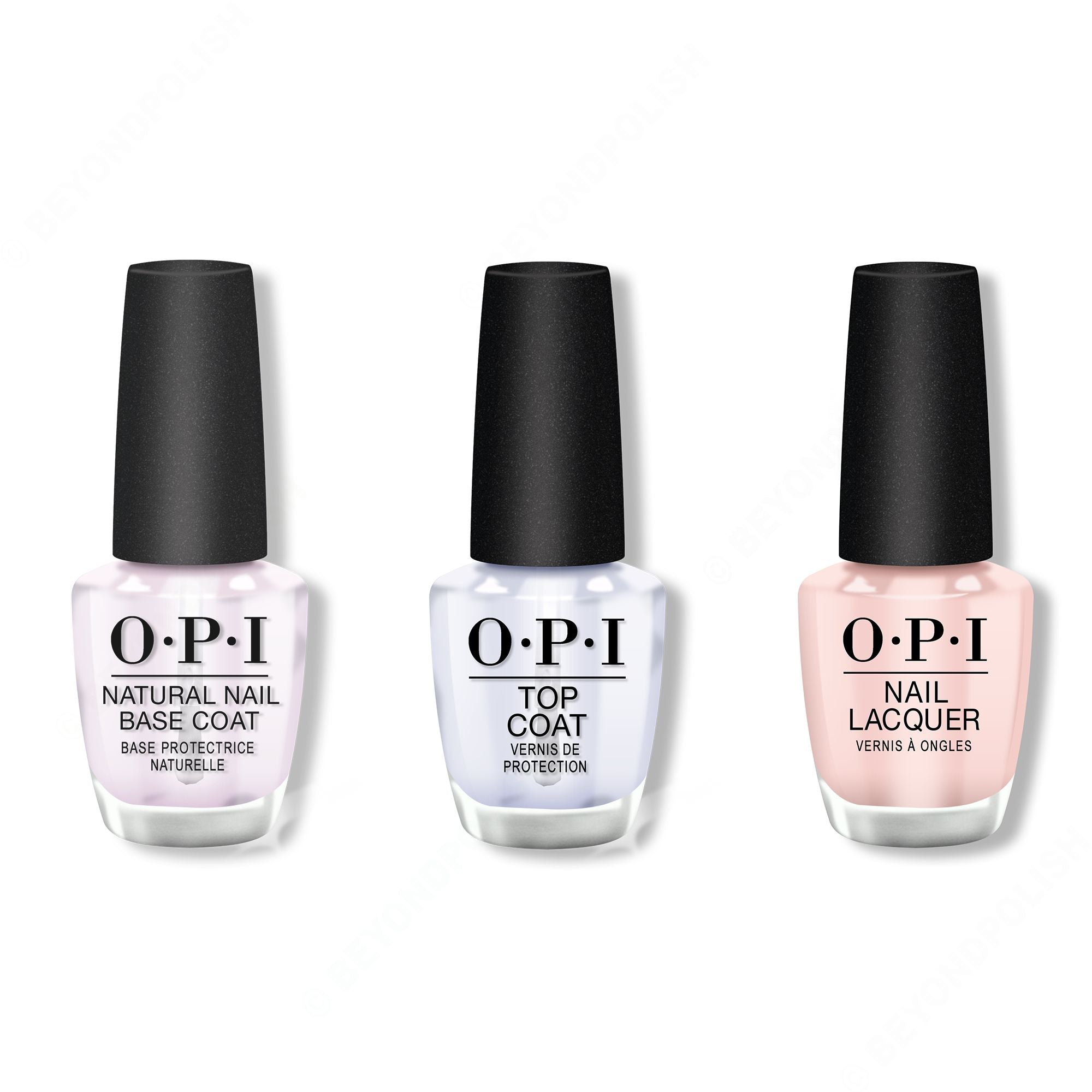 OPI - Nail Lacquer Combo - Base, Top & My Very First Knockwurst 0.5 oz - Salon Quality
