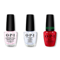 OPI - Nail Lacquer Combo - Base, Top & Nessa-Ist Rose - Salon Quality