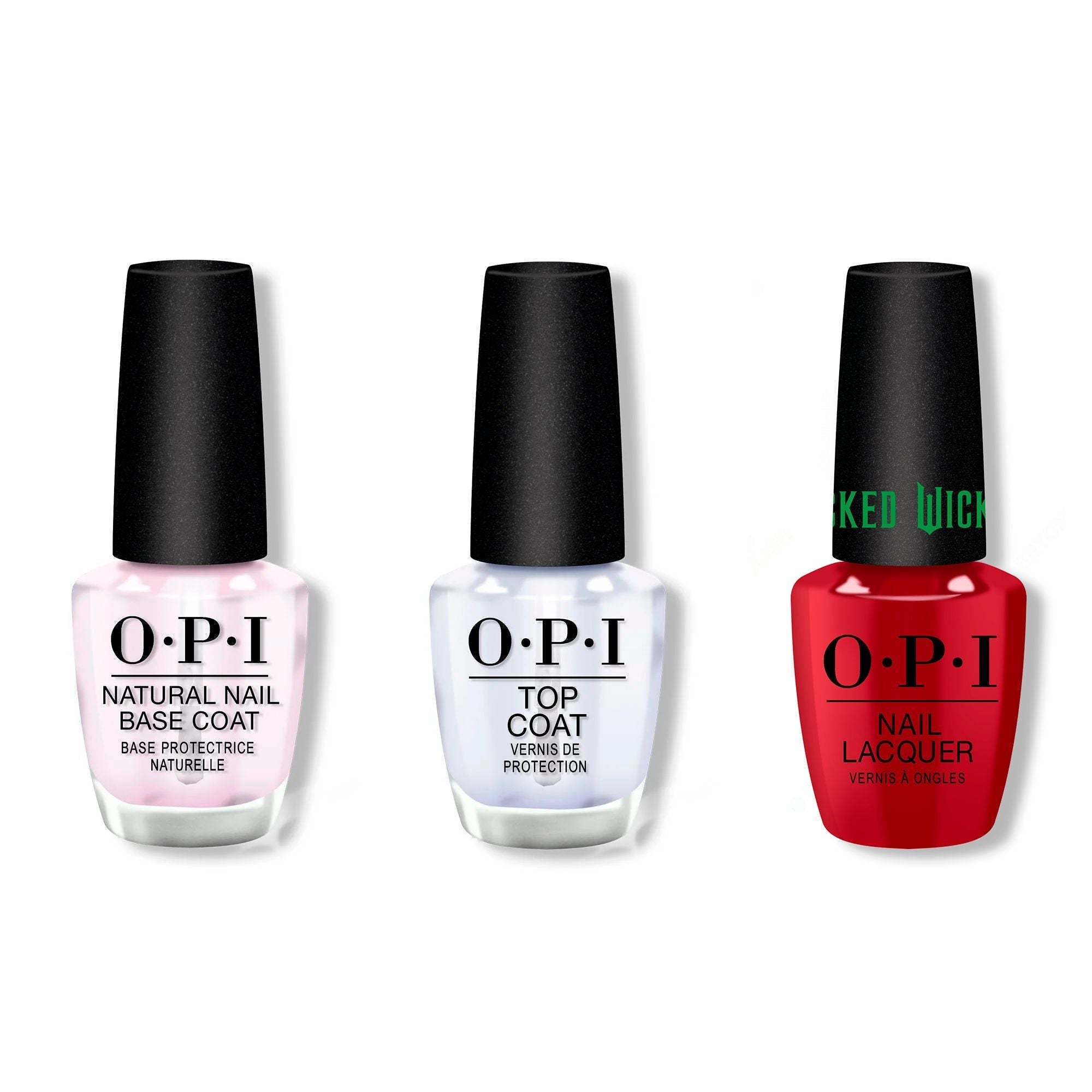 OPI - Nail Lacquer Combo - Base, Top & Nessa-Ist Rose - Salon Quality