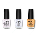 OPI - Nail Lacquer Combo - Base, Top & Nougat by Nature - Salon Quality