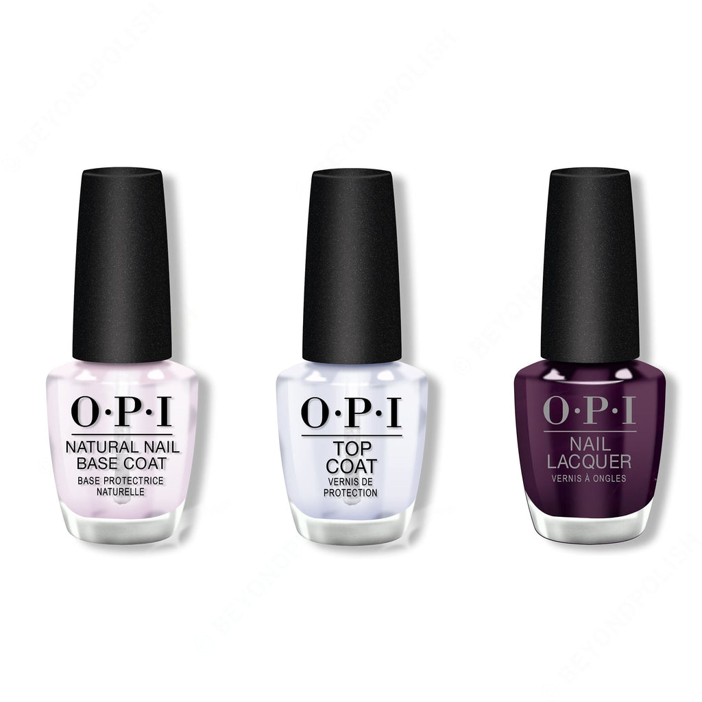 OPI - Nail Lacquer Combo - Base, Top & O Suzi Mio 0.5 oz - Salon Quality