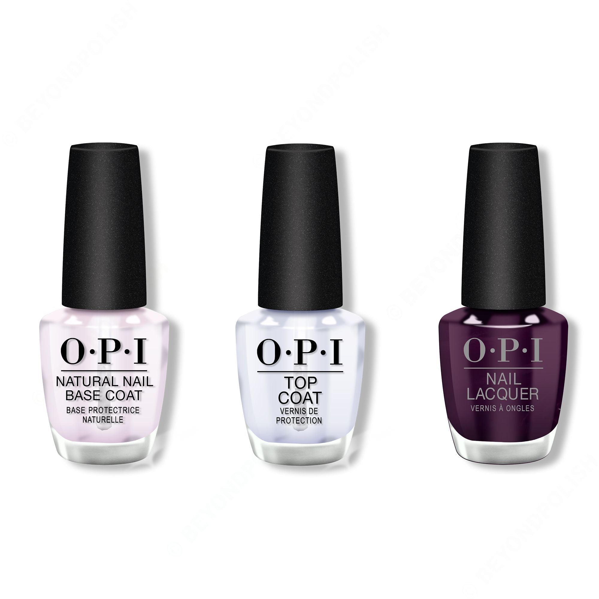OPI - Nail Lacquer Combo - Base, Top & O Suzi Mio 0.5 oz - Salon Quality