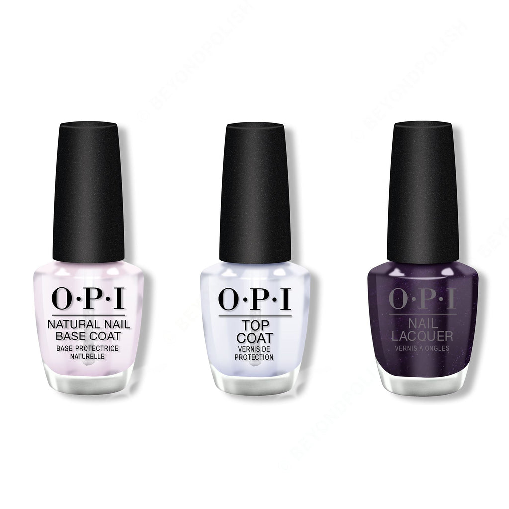 OPI - Nail Lacquer Combo - Base, Top & OPI Ink 0.5 oz - Salon Quality
