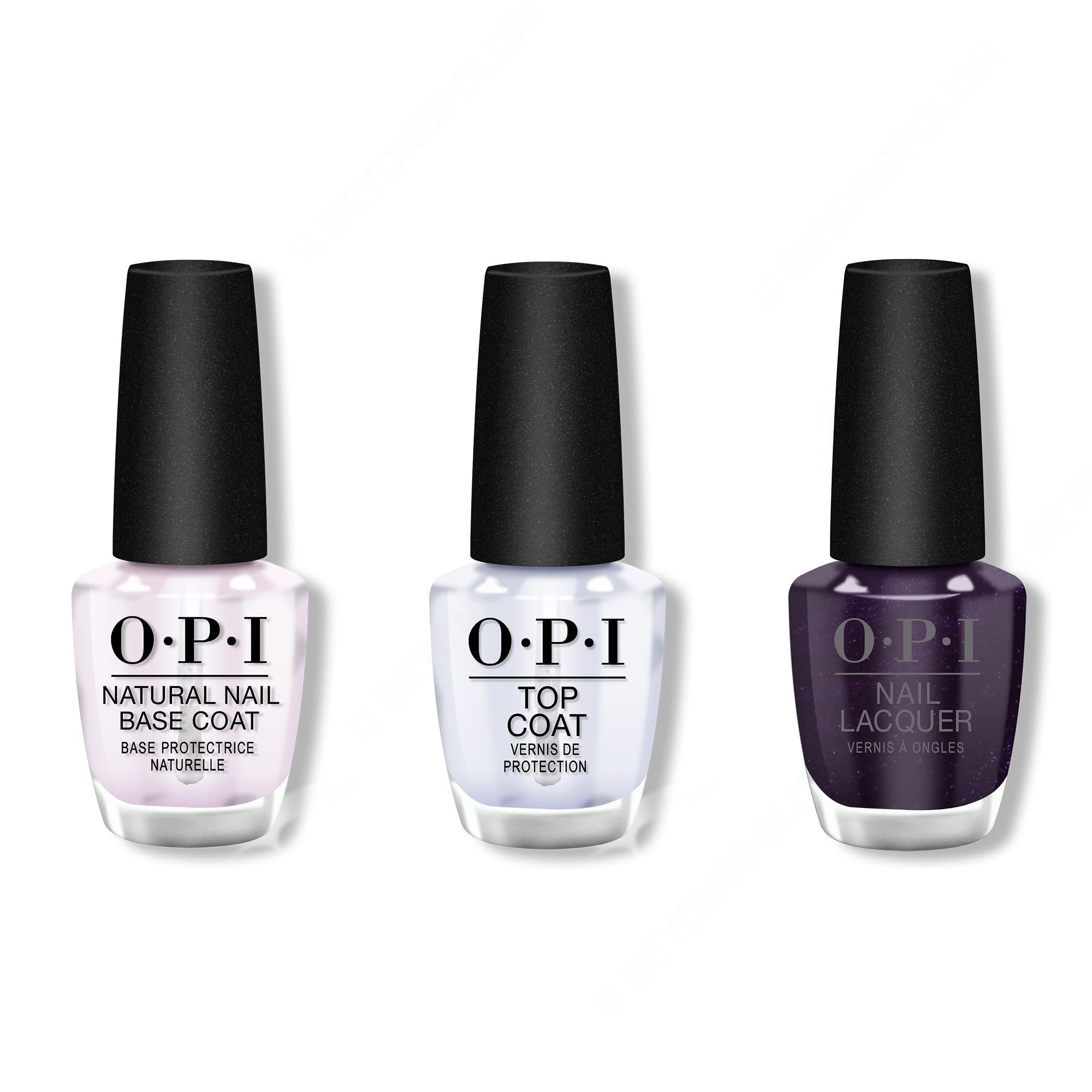 OPI - Nail Lacquer Combo - Base, Top & OPI Ink 0.5 oz - Salon Quality
