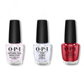 OPI - Nail Lacquer Combo - Base, Top & OPI Red 0.5 oz - Salon Quality