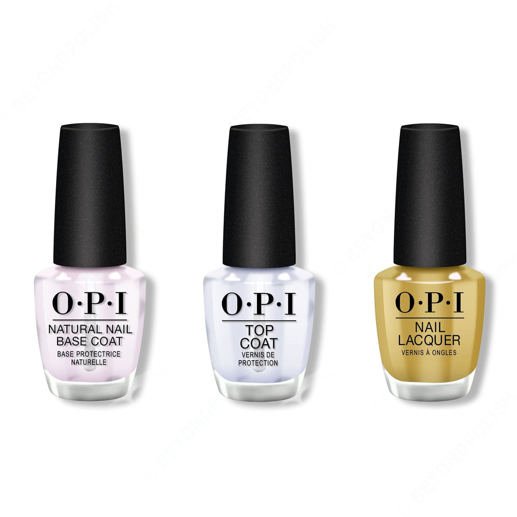 OPI - Nail Lacquer Combo - Base, Top & Ochre To The Moon - Salon Quality