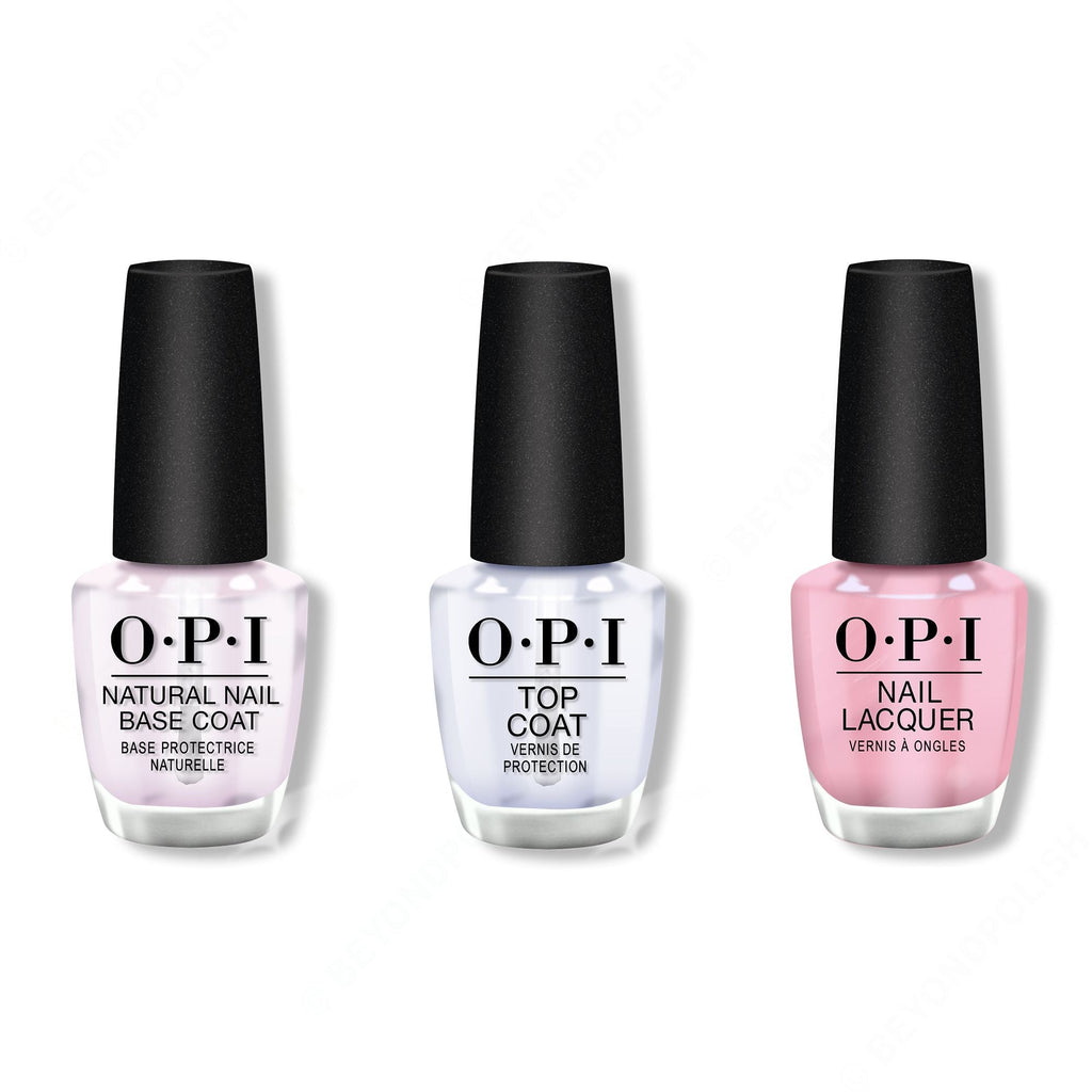 OPI - Nail Lacquer Combo - Base, Top & (P)Ink on Canvas - Salon Quality