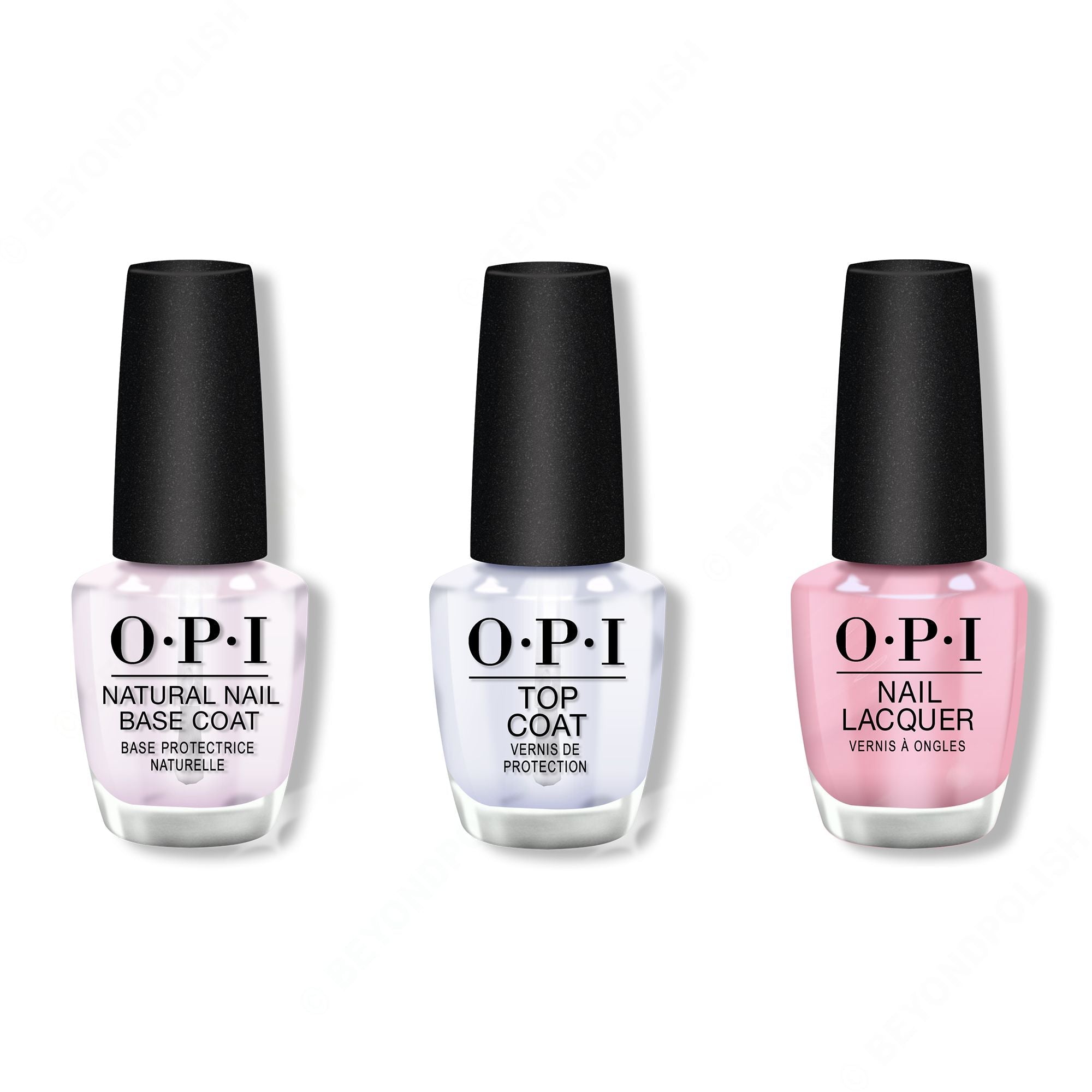 OPI - Nail Lacquer Combo - Base, Top & (P)Ink on Canvas - Salon Quality