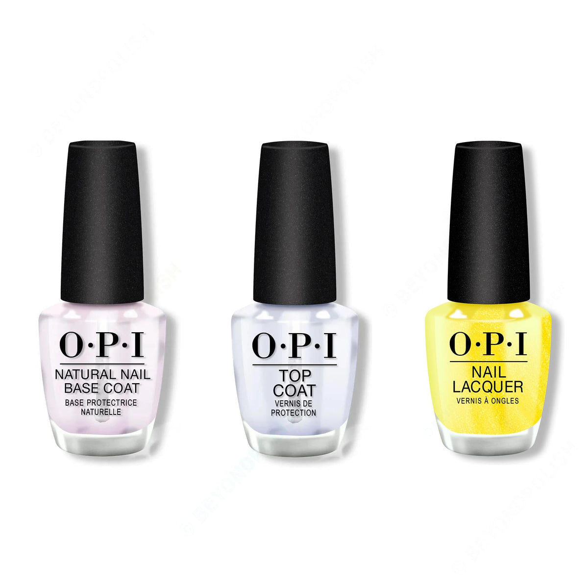 OPI - Nail Lacquer Combo - Base, Top & Paintin' on Sunshine! - Salon Quality
