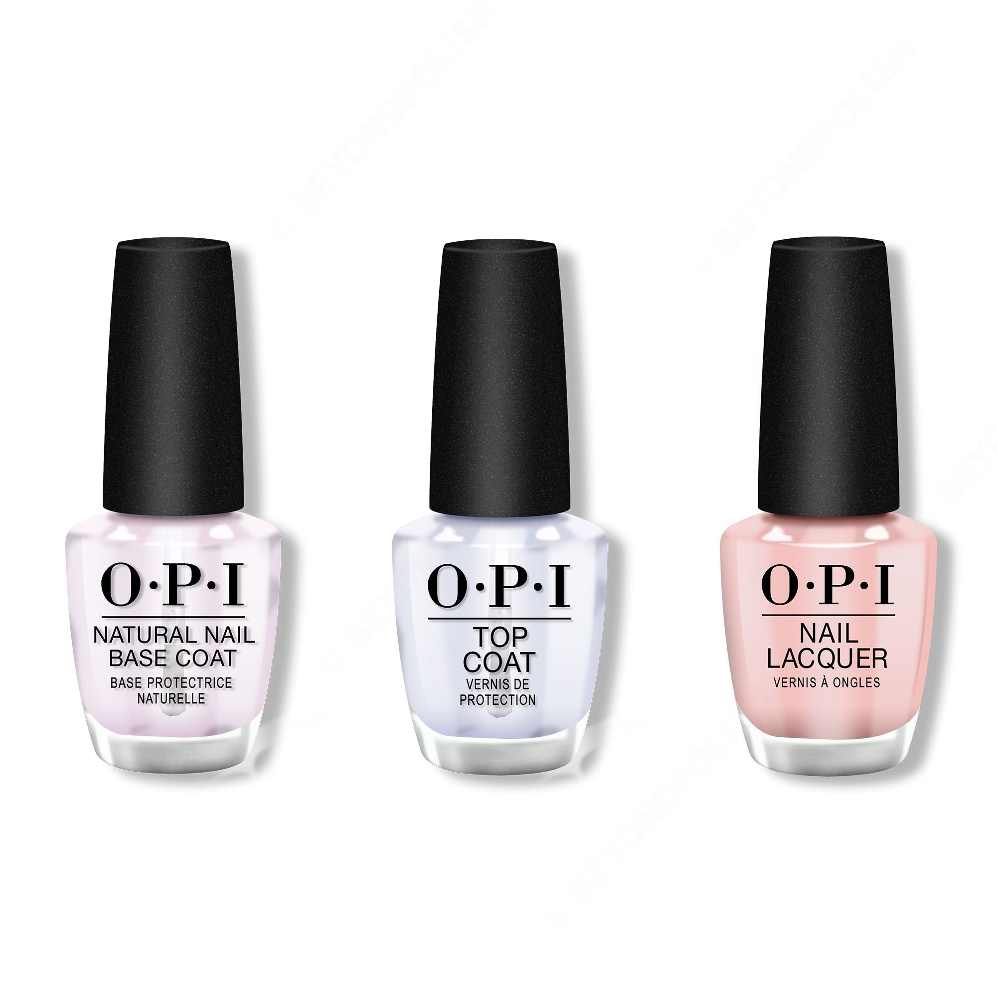 OPI - Nail Lacquer Combo - Base, Top & Passion 0.5 oz - Salon Quality