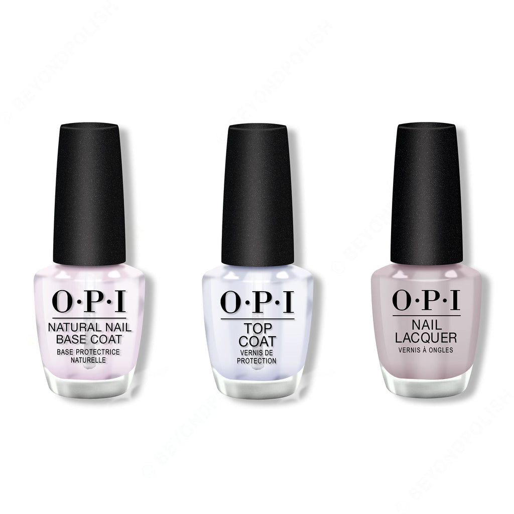 OPI - Nail Lacquer Combo - Base, Top & Peace of Mined - Salon Quality
