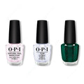 OPI - Nail Lacquer Combo - Base, Top & Peppermint Bark and Bite - Salon Quality