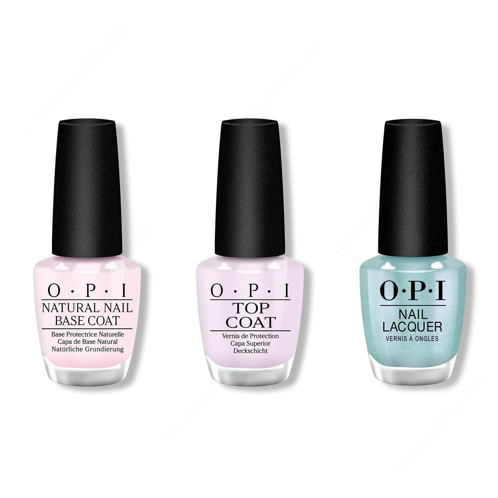 OPI - Nail Lacquer Combo - Base, Top & Pisces The Future - Salon Quality