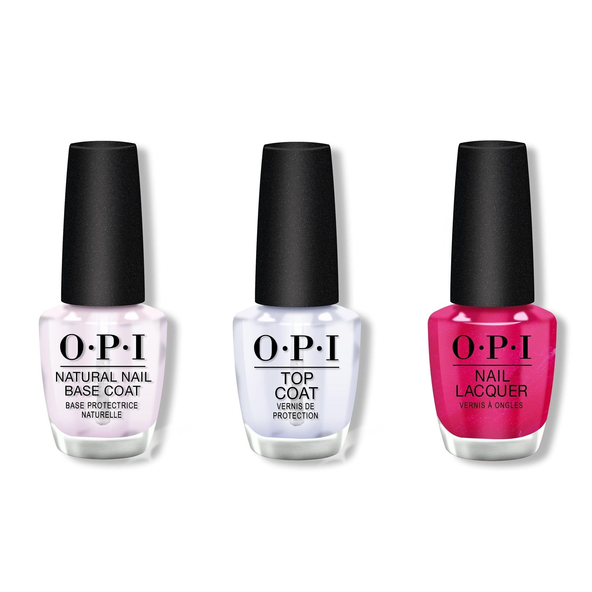 OPI - Nail Lacquer Combo - Base, Top & Pompeii Purple 0.5 oz - Salon Quality