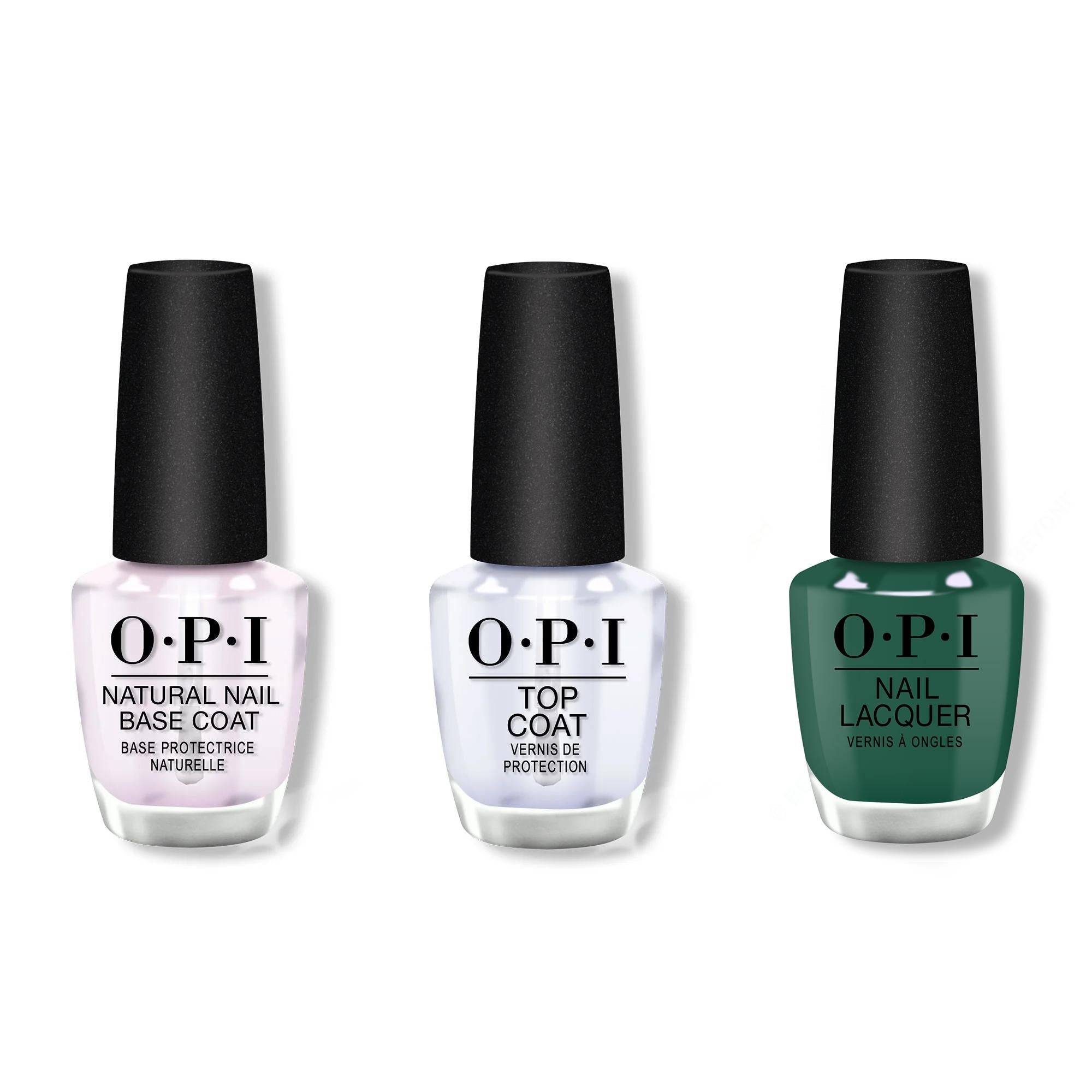 OPI - Nail Lacquer Combo - Base, Top & Pose-in-Ivy - Salon Quality