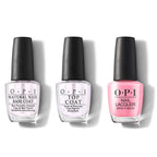 OPI - Nail Lacquer Combo - Base, Top & Racing for Pinks - Salon Quality
