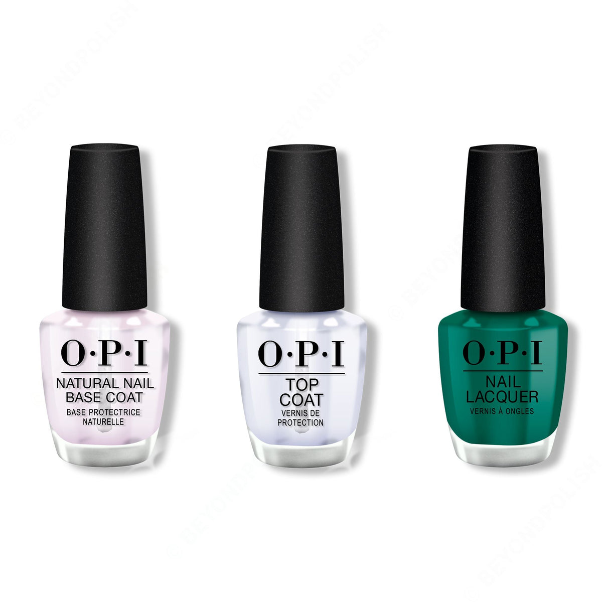 OPI - Nail Lacquer Combo - Base, Top & Rated Pea-G - Salon Quality
