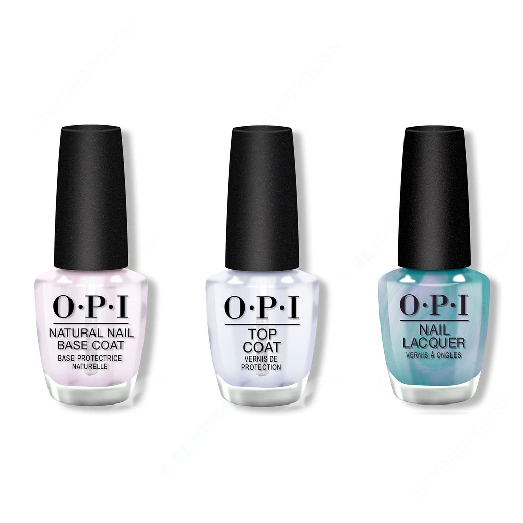 OPI - Nail Lacquer Combo - Base, Top & Reality Check Ya Out - Salon Quality
