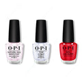 OPI - Nail Lacquer Combo - Base, Top & Rebel With A Clause - Salon Quality