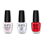 OPI - Nail Lacquer Combo - Base, Top & Rebel With A Clause - Salon Quality