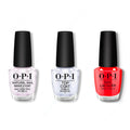 OPI - Nail Lacquer Combo - Base, Top & Red Velvet Vixen - Salon Quality