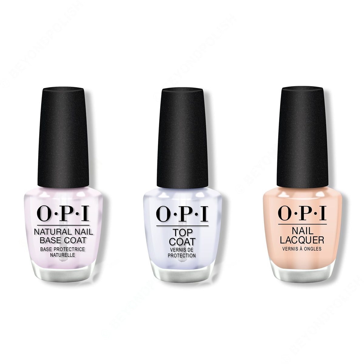 OPI - Nail Lacquer Combo - Base, Top & Samoan Sand 0.5 oz - Salon Quality