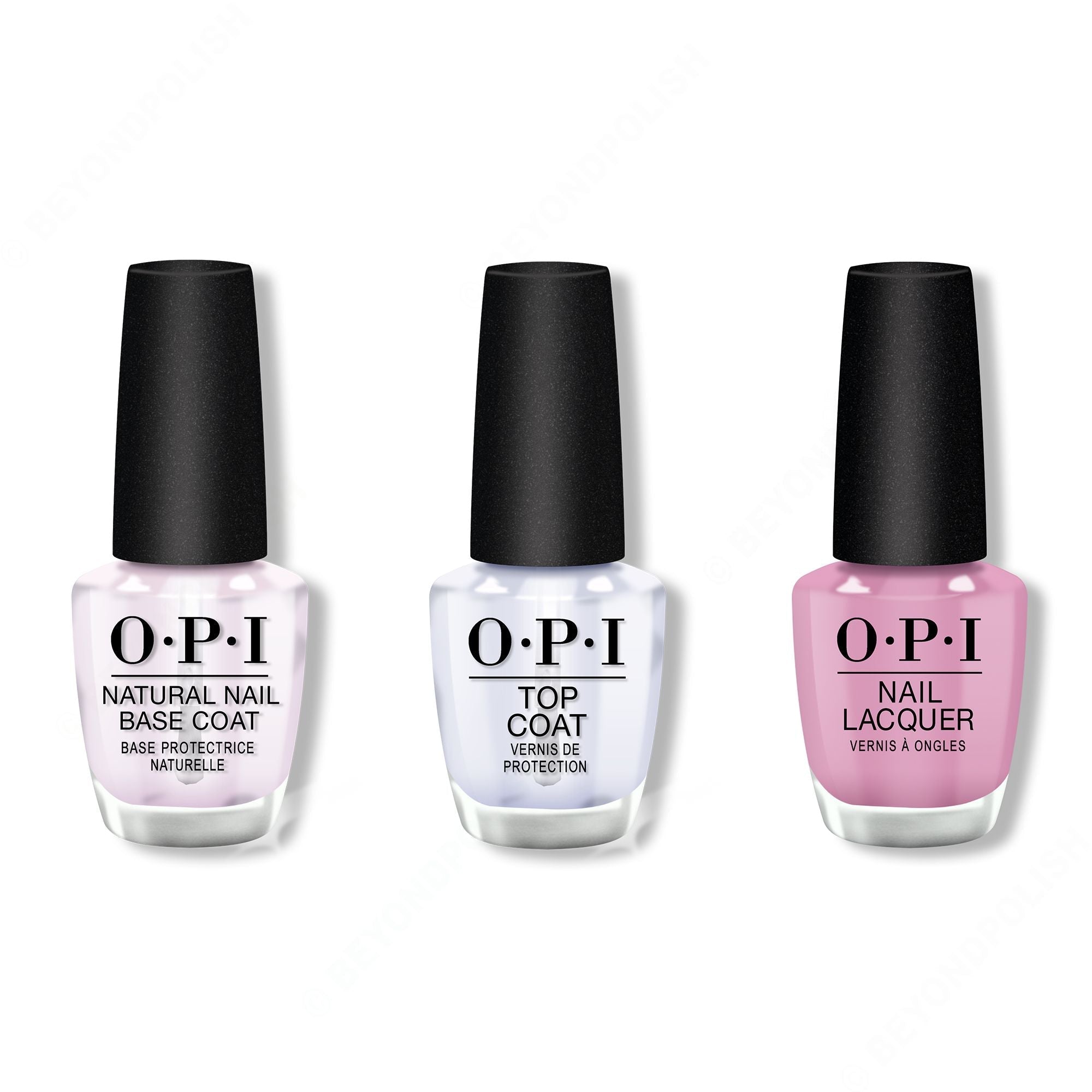 OPI - Nail Lacquer Combo - Base, Top & Seven Wonders of OPI 0.5 oz - Salon Quality