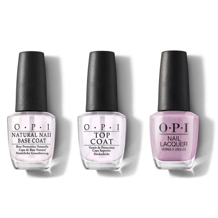 OPI - Nail Lacquer Combo - Base, Top & Shellmates Forever! 0.5 oz - Salon Quality
