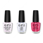 OPI - Nail Lacquer Combo - Base, Top & She's a Bad Muffuletta! 0.5 oz - Salon Quality