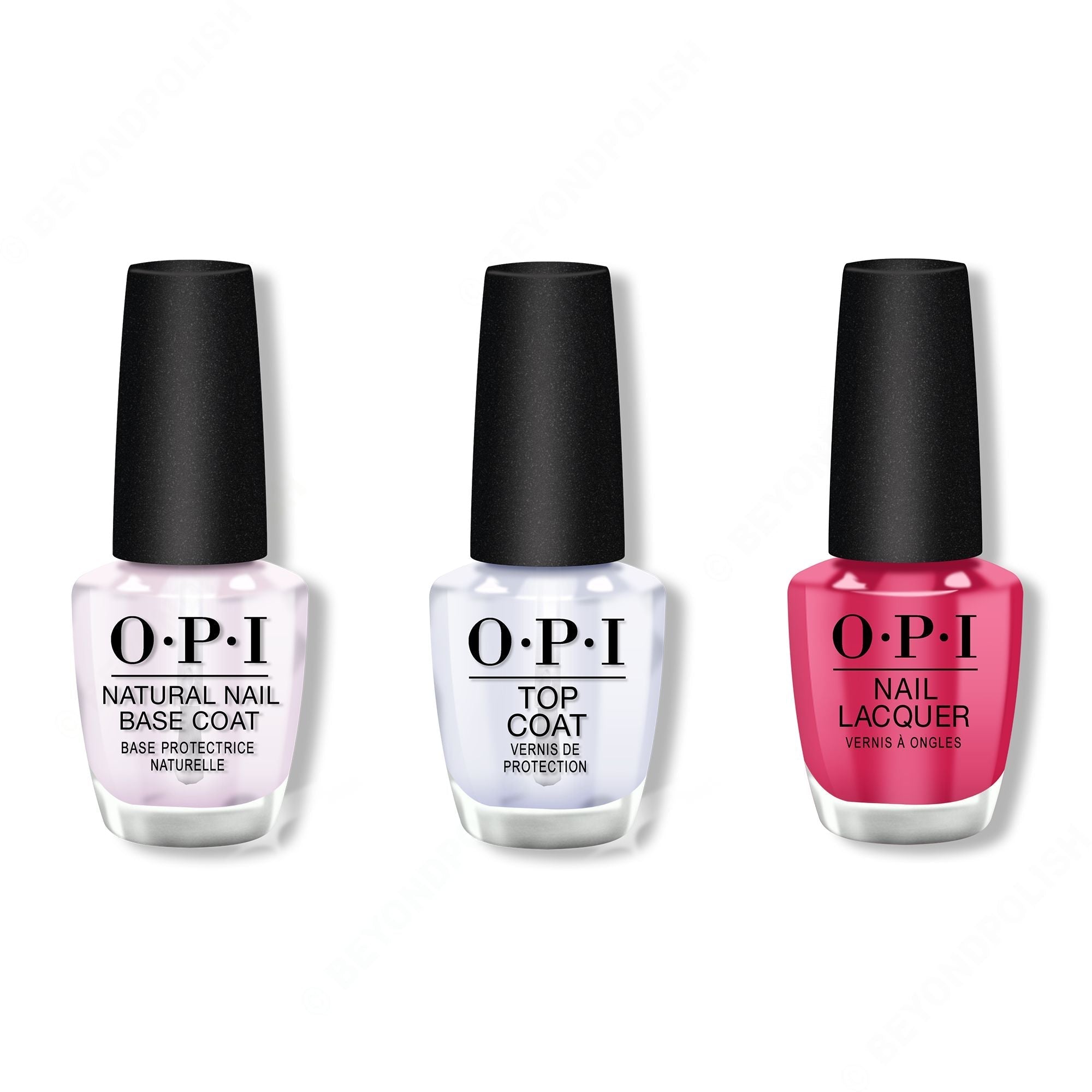 OPI - Nail Lacquer Combo - Base, Top & She's a Bad Muffuletta! 0.5 oz - Salon Quality