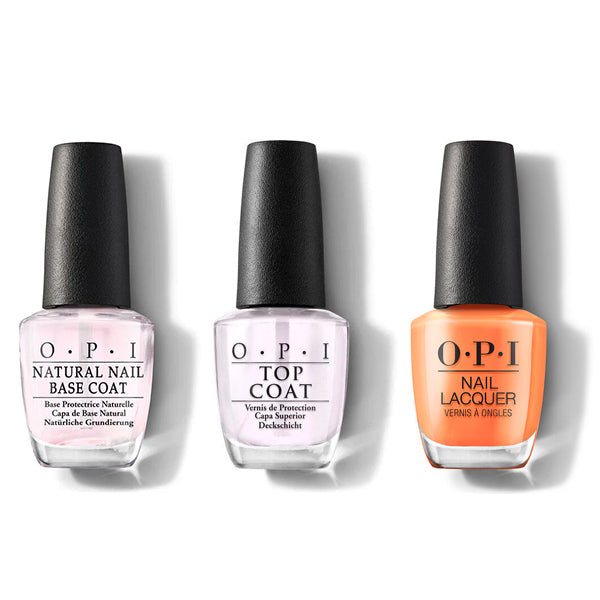 OPI - Nail Lacquer Combo - Base, Top & Silicon Valley Girl - Salon Quality