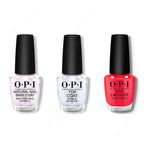OPI - Nail Lacquer Combo - Base, Top & Spread the Cherry - Salon Quality