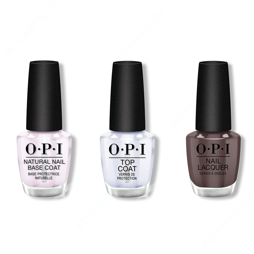OPI - Nail Lacquer Combo - Base, Top & Squeaker of the House 0.5 oz - Salon Quality