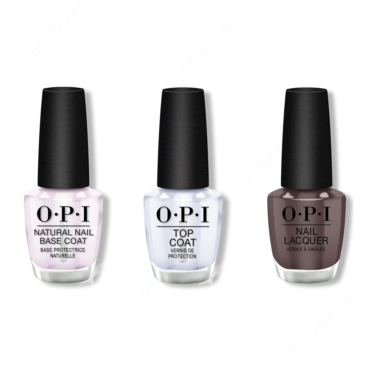 OPI - Nail Lacquer Combo - Base, Top & Squeaker of the House 0.5 oz - Salon Quality