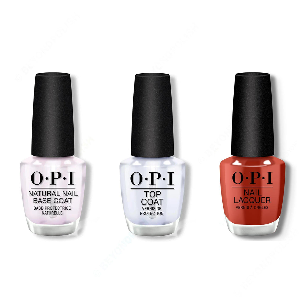 OPI - Nail Lacquer Combo - Base, Top & Star-zipan on the Tree - Salon Quality