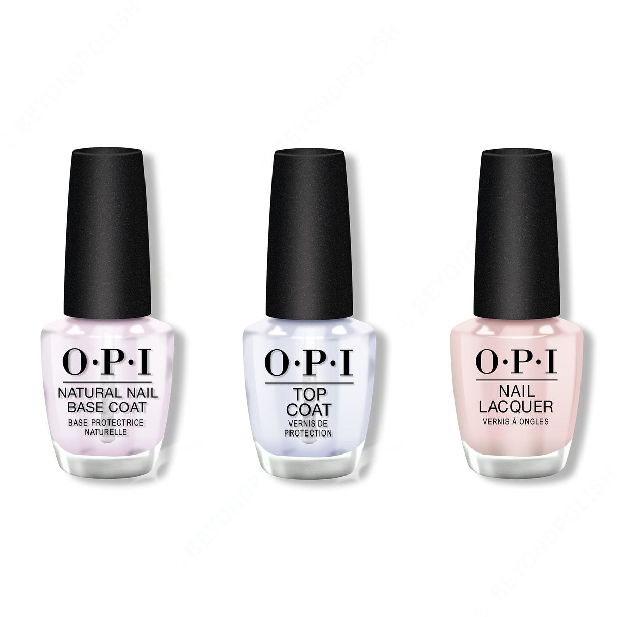 OPI - Nail Lacquer Combo - Base, Top & Stop It I'm Blushing! 0.5 oz - Salon Quality