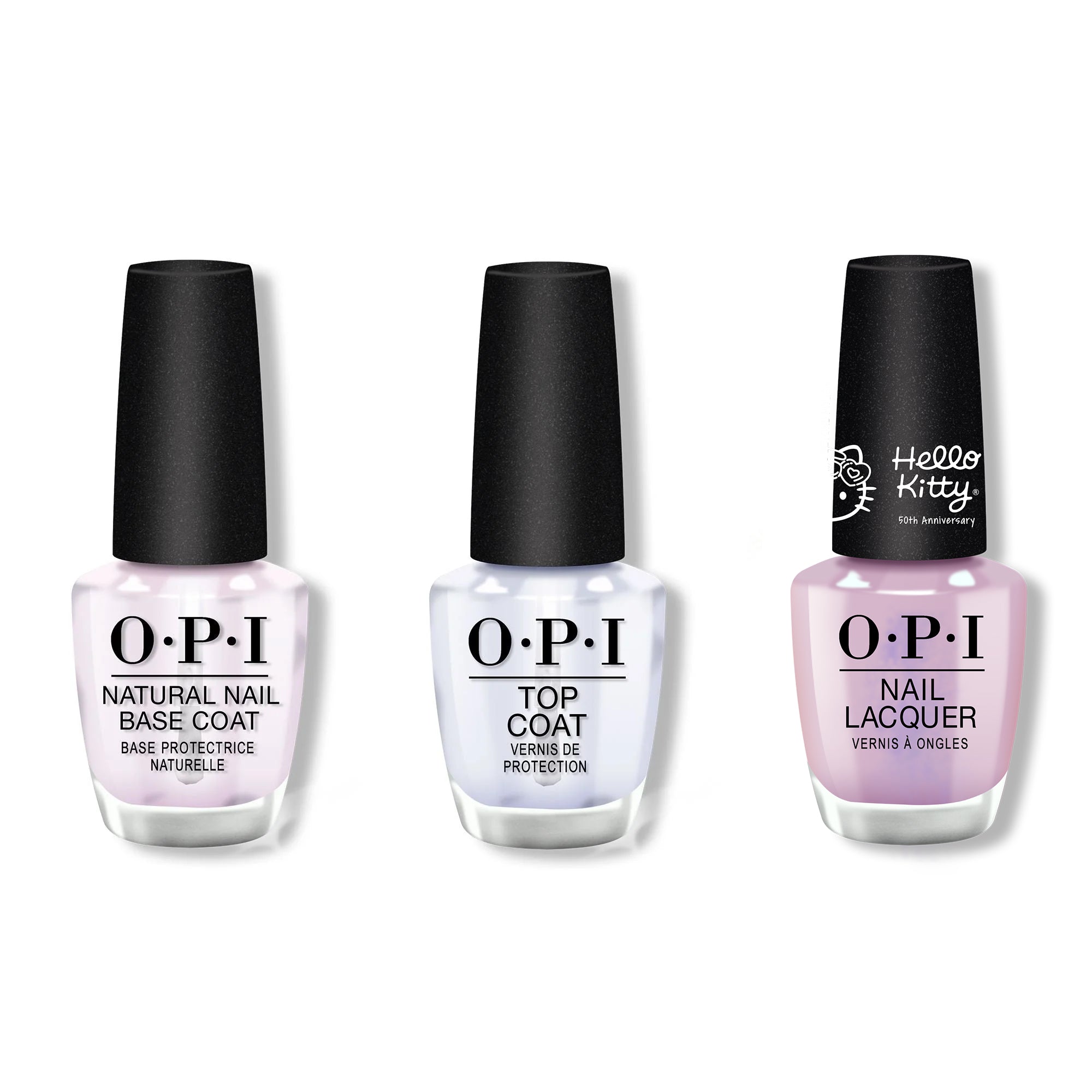 OPI - Nail Lacquer Combo - Base, Top & Supercute Color - Salon Quality