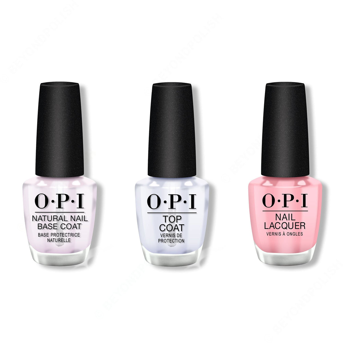 OPI - Nail Lacquer Combo - Base, Top & Suzi Nails New Orleans 0.5 oz - Salon Quality