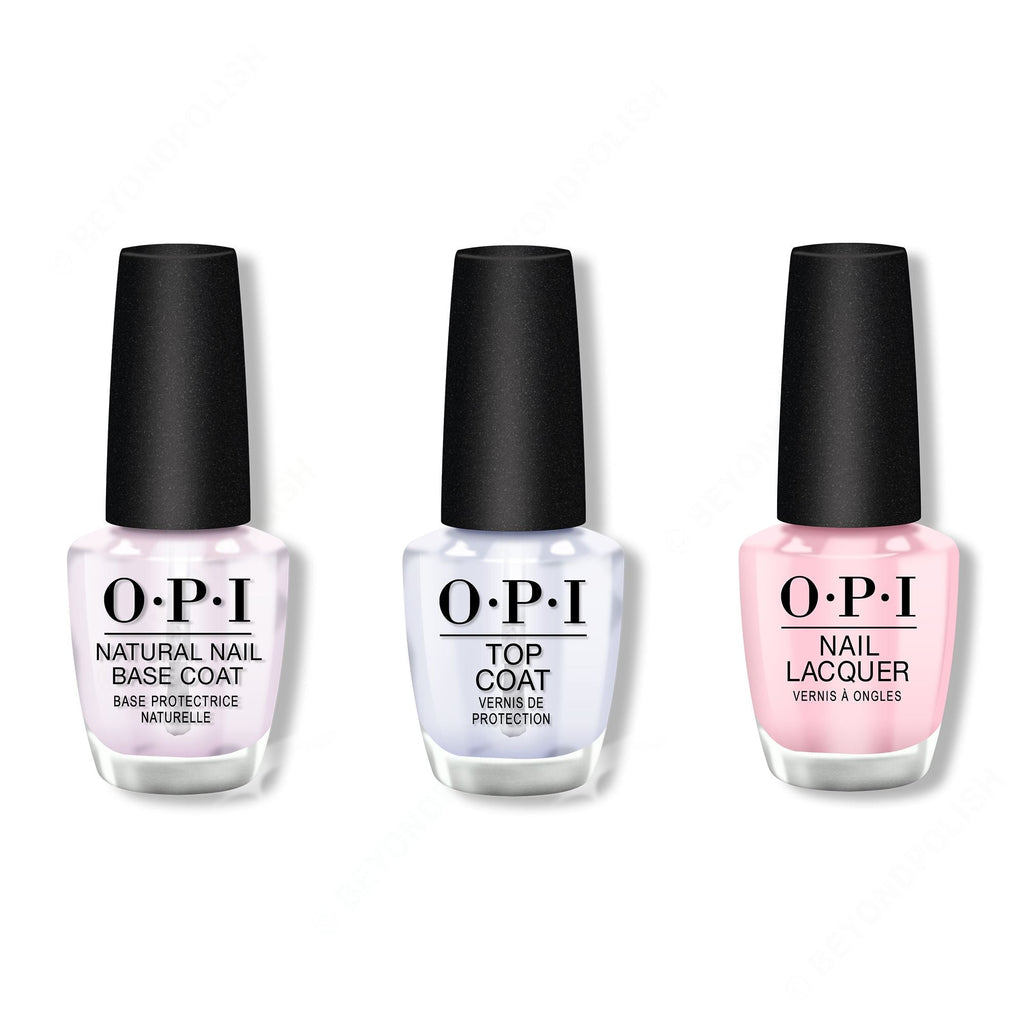OPI - Nail Lacquer Combo - Base, Top & Suzi Shops & Island Hops 0.5 oz - Salon Quality